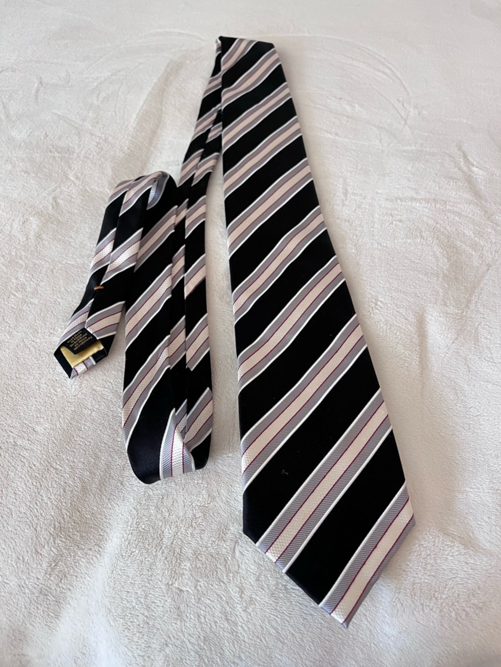 Classic Black Striped Men's Tie by Donald Trump.